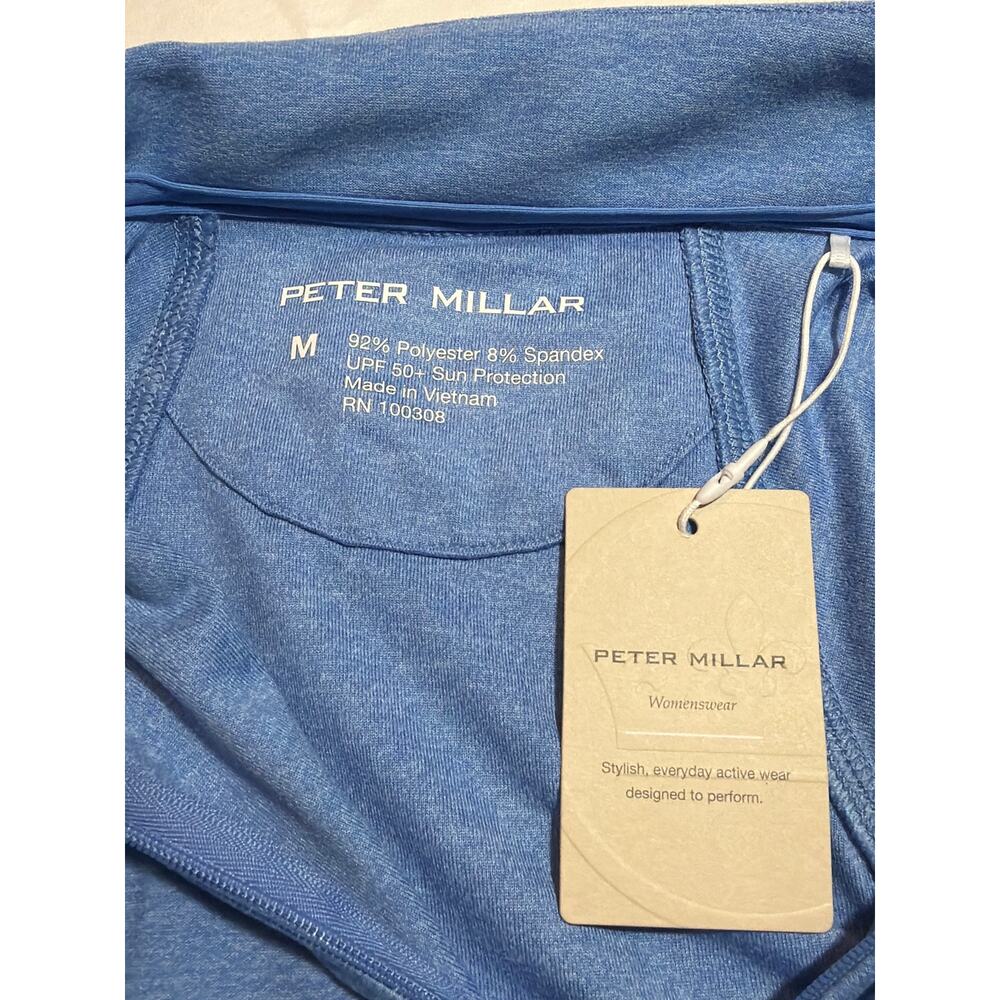 Peter Millar women's performance blue quarter-zip pullover SZ M - Picture 3 of 7